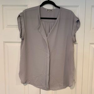Gray Short Sleeved Blouse